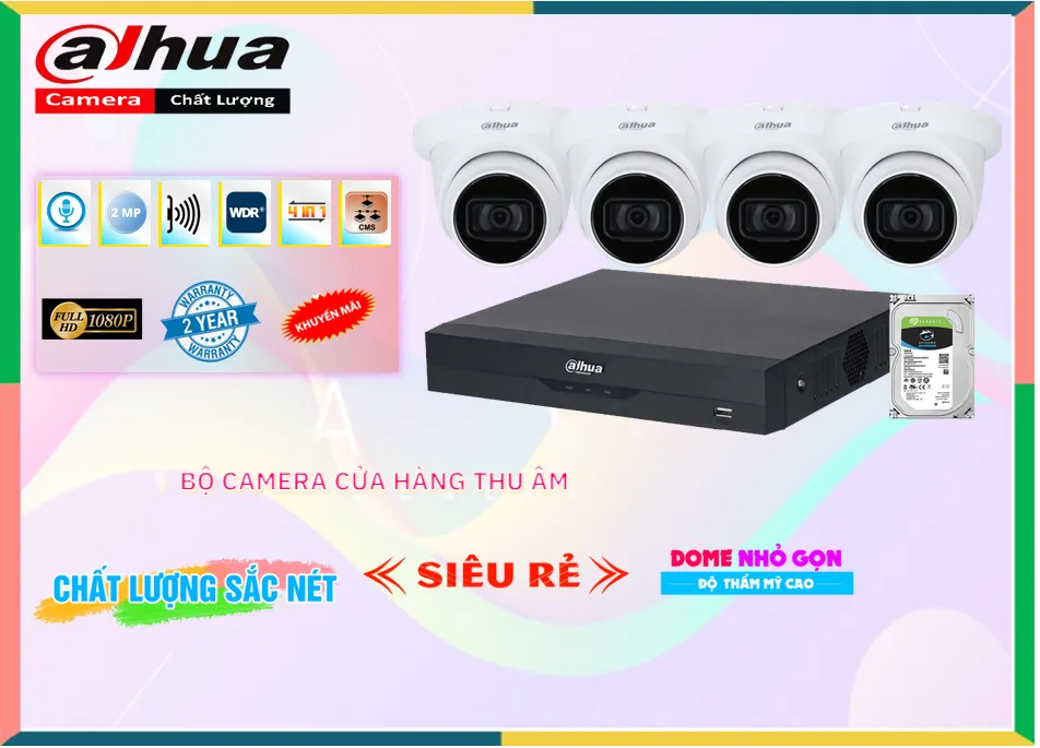 Bộ Camera Cửa Hàng Thu âm: bộ camera giám sát, camera cho cửa hàng, hệ thống camera thu âm, camera chống trộm, giải