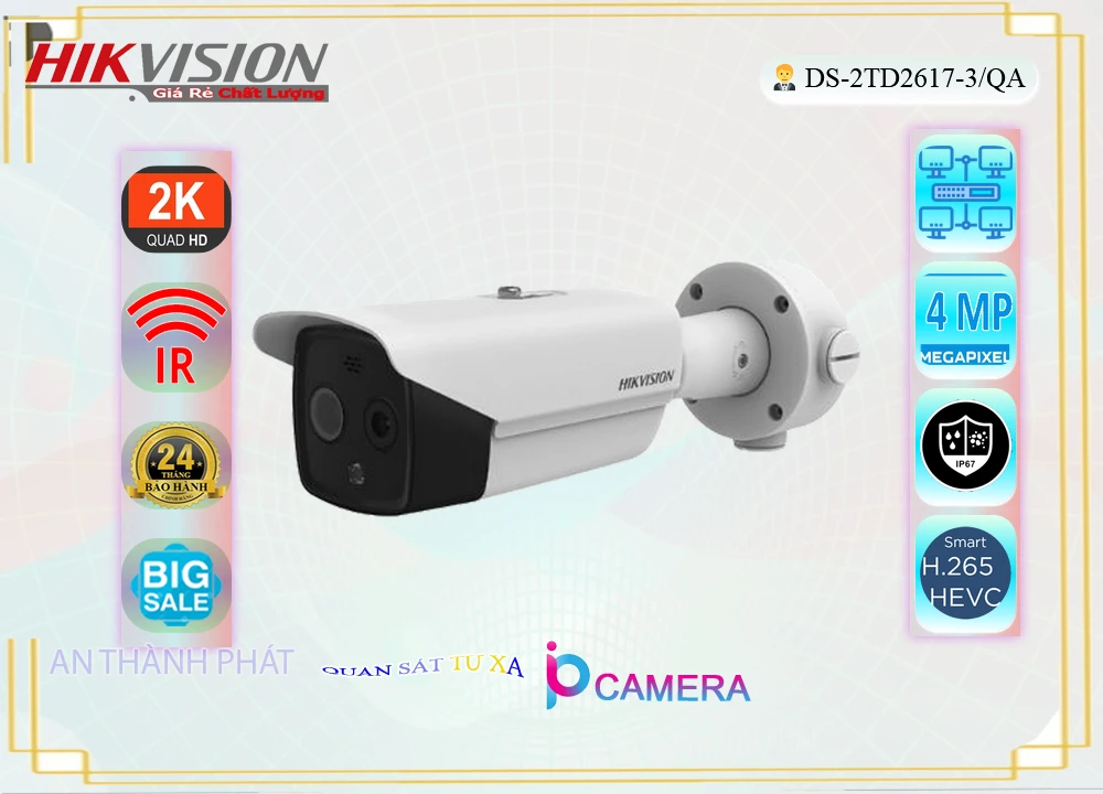 Camera Cảnh Báo Nhiệt Hikvision DS-2TD2617-3/QA,Giá DS-2TD2617-3/QA,DS-2TD2617-3/QA Giá Khuyến Mãi,bán