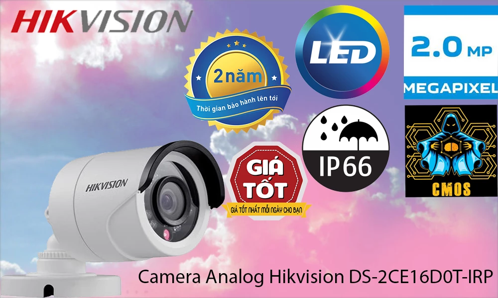 Camera thân, vỏ nhựa, chuẩn HD phù hợp lắp đặt trong nhà & ngoài trời, Cảm biến ảnh 2.0megapixel Progressive Scan CMOS, Độ phân giải 2MP: 1920(H)*1080(V).