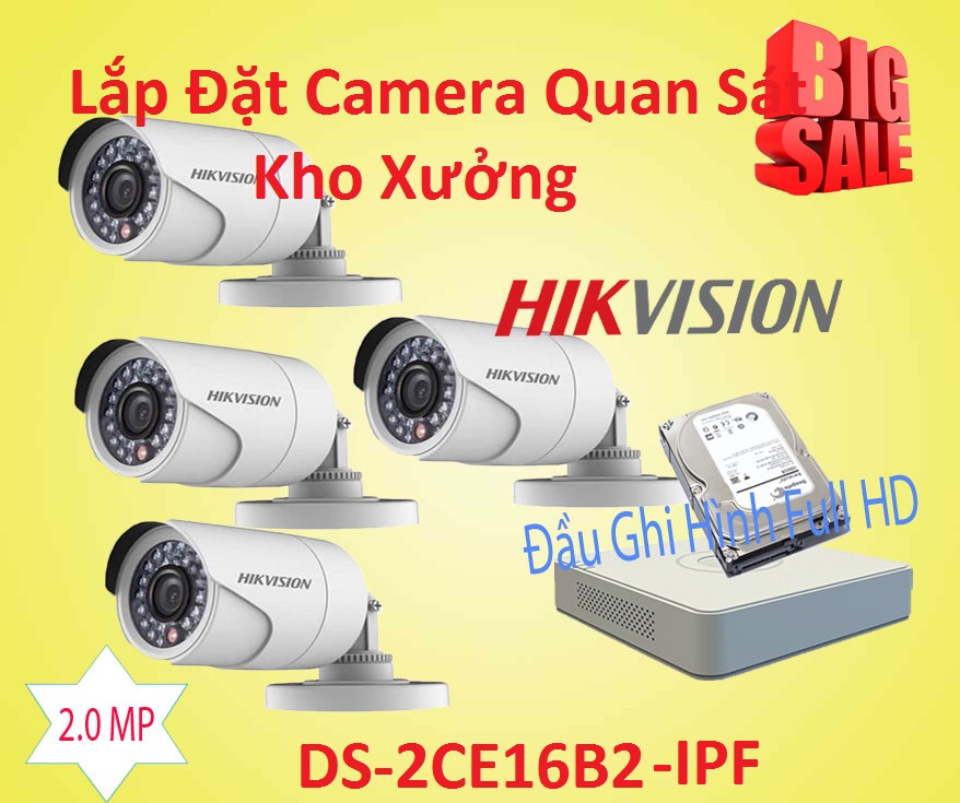 rên đây là các giải pháp camera cho nhà máy với trọn bộ 4 mắt camera ip có dây từ các thương hiệu đình đám: HIKVISION, DAHUA, TIANDY Giải pháp lắp đặt camera quan sát nhà xưởng