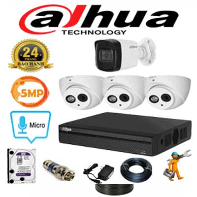 CAMERA DAHUA CÓ GHI ÂM 2.0 MP FULL HD 1080P. TRỌN BỘ DAHUA 2.0 MP FULL HD 1080P TÍCH HỢP MIC GHI ÂM