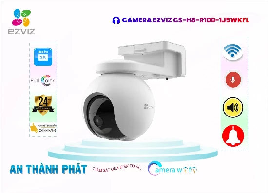 Lắp đặt camera CS-H8-R100-1J5WKFL Xoay 360 Full Color