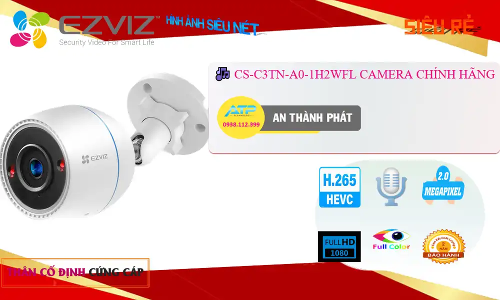 ➠ CS-C3TN-A0-1H2WFL sắc nét Wifi Ezviz ➠ CS-C3TN-A0-1H2WFL sắc nét Wifi Ezviz