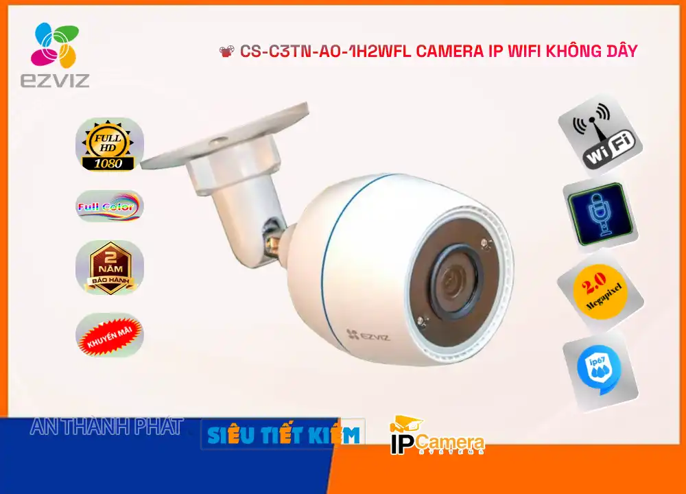 ➠ CS-C3TN-A0-1H2WFL sắc nét Wifi Ezviz ➠ CS-C3TN-A0-1H2WFL sắc nét Wifi Ezviz