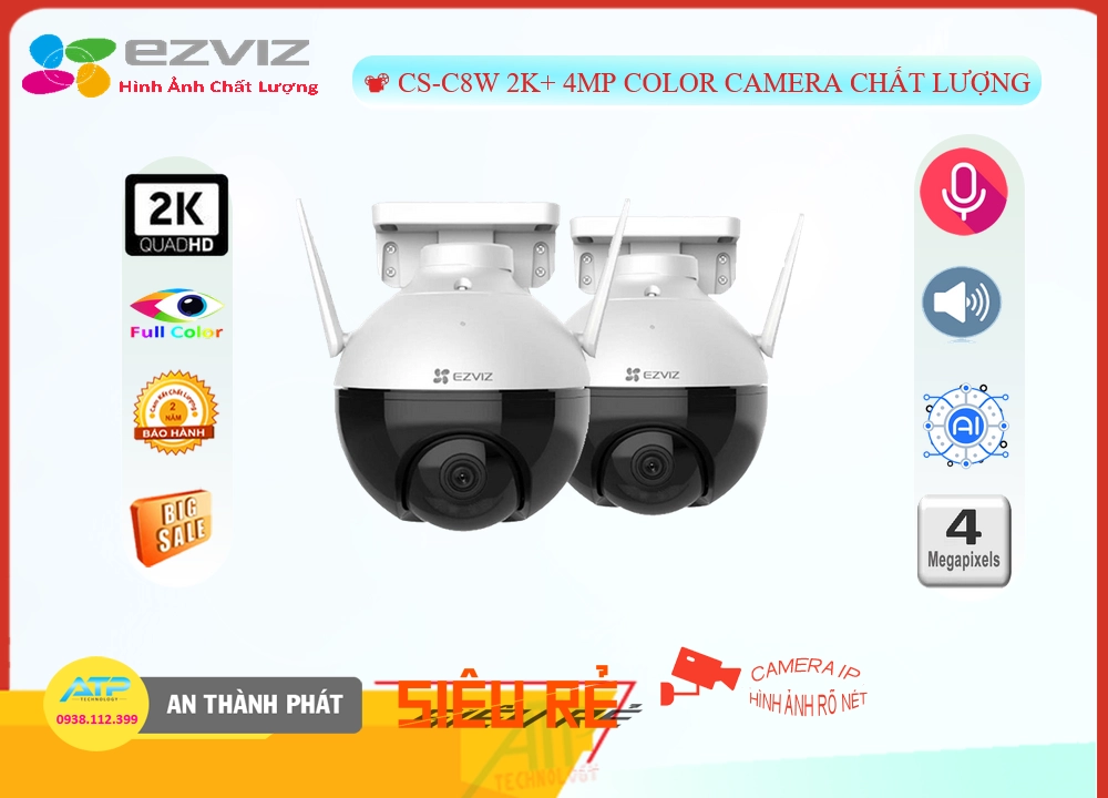 Camera Wifi Ezviz CS-C8W 2K+ 4MP Color,Giá CS-C8W 2K+ 4MP Color,phân phối CS-C8W 2K+ 4MP Color, IP Không Dây CS-C8W 2K+