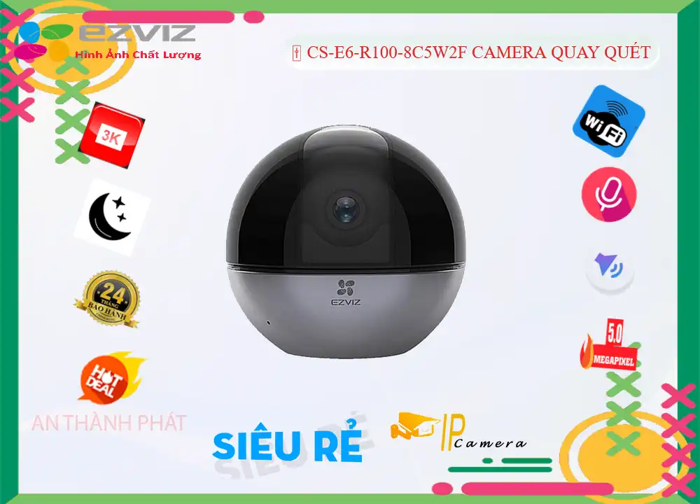 Camera Ezviz CS-E6-R100-8C5W2F,CS-E6-R100-8C5W2F Giá rẻ,CS-E6-R100-8C5W2F Giá Thấp Nhất,Chất Lượng