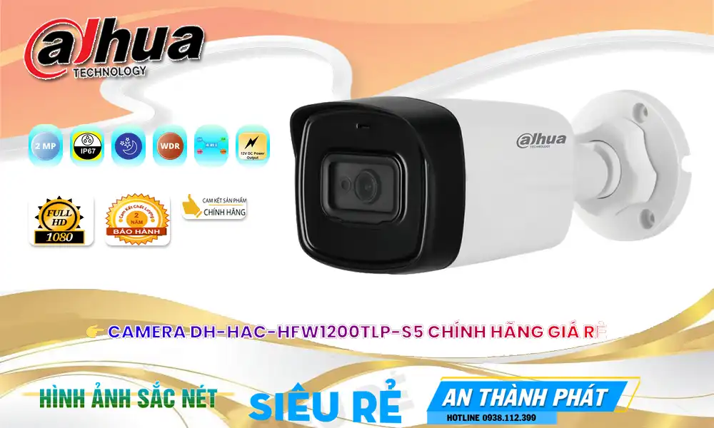 DH-HAC-HFW1200TLP-S5 sắc nét Dahua