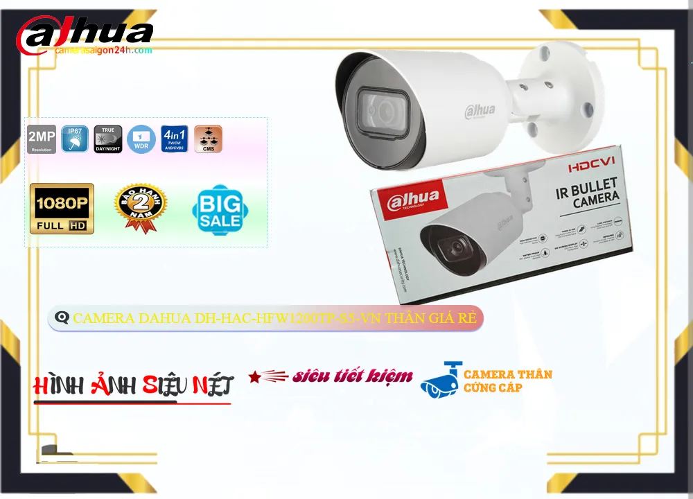 Camera Dahua DH-HAC-HFW1200TP-S5-VN,Giá DH-HAC-HFW1200TP-S5-VN,phân phối