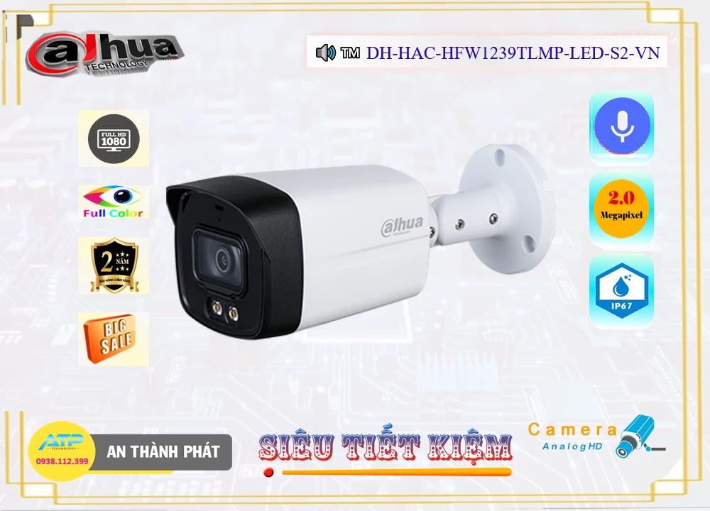 Camera Dahua DH-HAC-HFW1239TLMP-LED-S2-VN,Giá DH-HAC-HFW1239TLMP-LED-S2-VN,phân phối