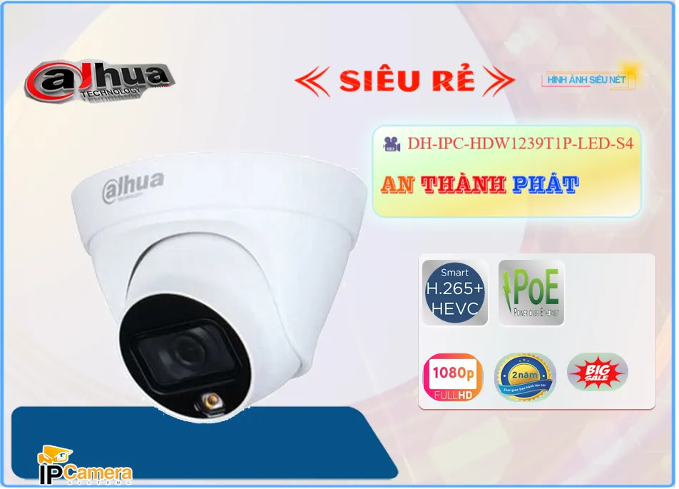 Camera Dahua DH-IPC-HDW1239T1P-LED-S4,thông số DH-IPC-HDW1239T1P-LED-S4,DH-IPC-HDW1239T1P-LED-S4 Giá rẻ,DH IPC