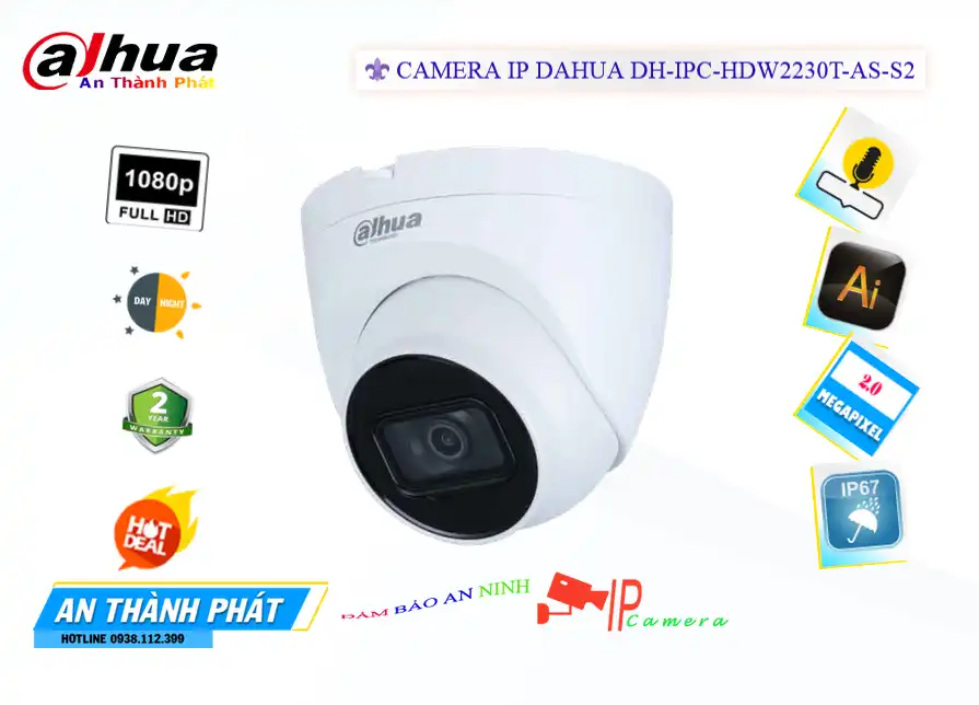 DH-IPC-HDW2230T-AS-S2 sắc nét Dahua DH-IPC-HDW2230T-AS-S2 sắc nét Dahua
