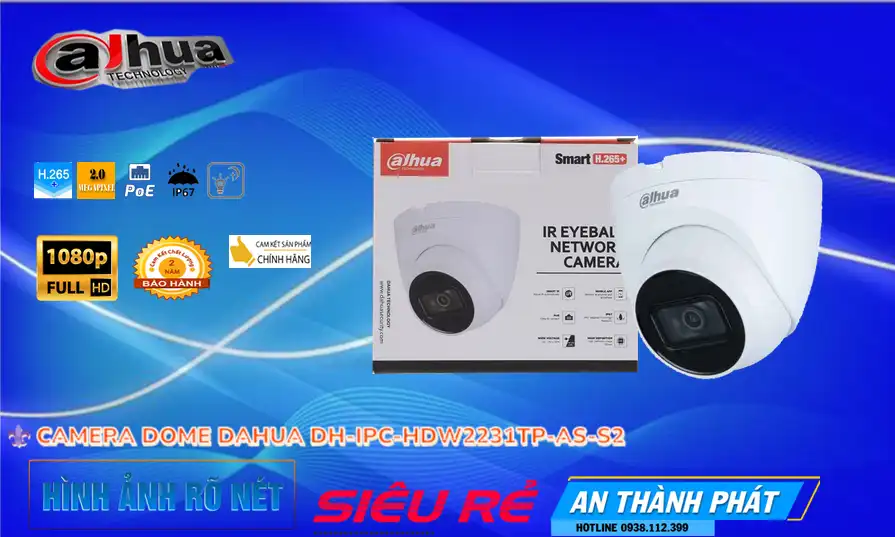 DH-IPC-HDW2231TP-AS-S2 sắc nét Dahua DH-IPC-HDW2231TP-AS-S2 sắc nét Dahua
