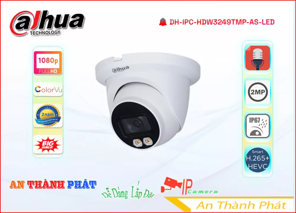 DH IPC HDW3249TMP AS LED,Camera ip dahua DH-IPC-HDW3249TMP-AS-LED,DH-IPC-HDW3249TMP-AS-LED Giá