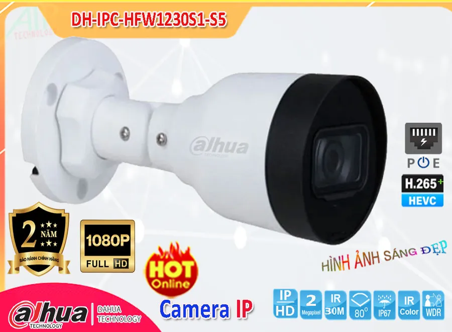 Camera IP Dahua DH-IPC-HFW1230S1-S5,Giá DH-IPC-HFW1230S1-S5,DH-IPC-HFW1230S1-S5 Giá Khuyến Mãi,bán