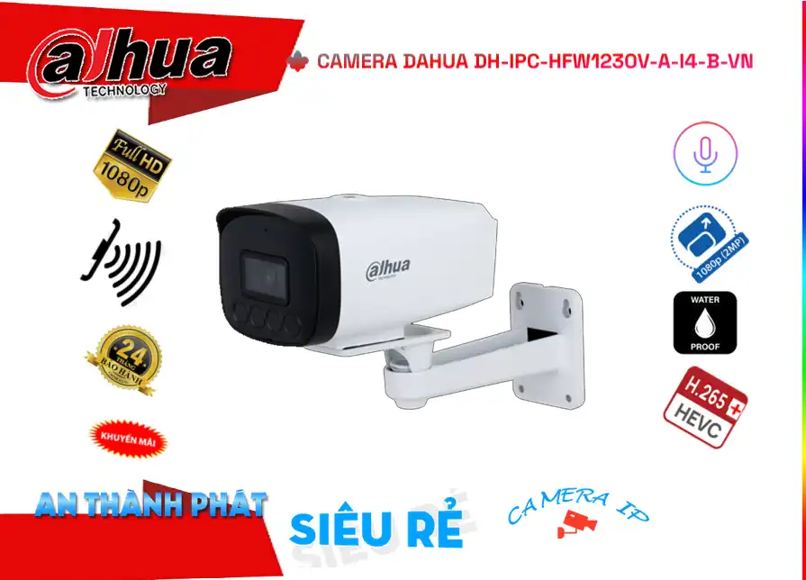 Camera Dahua DH-IPC-HFW1230V-A-I4-B-VN,DH-IPC-HFW1230V-A-I4-B-VN Giá Khuyến Mãi,DH-IPC-HFW1230V-A-I4-B-VN Giá