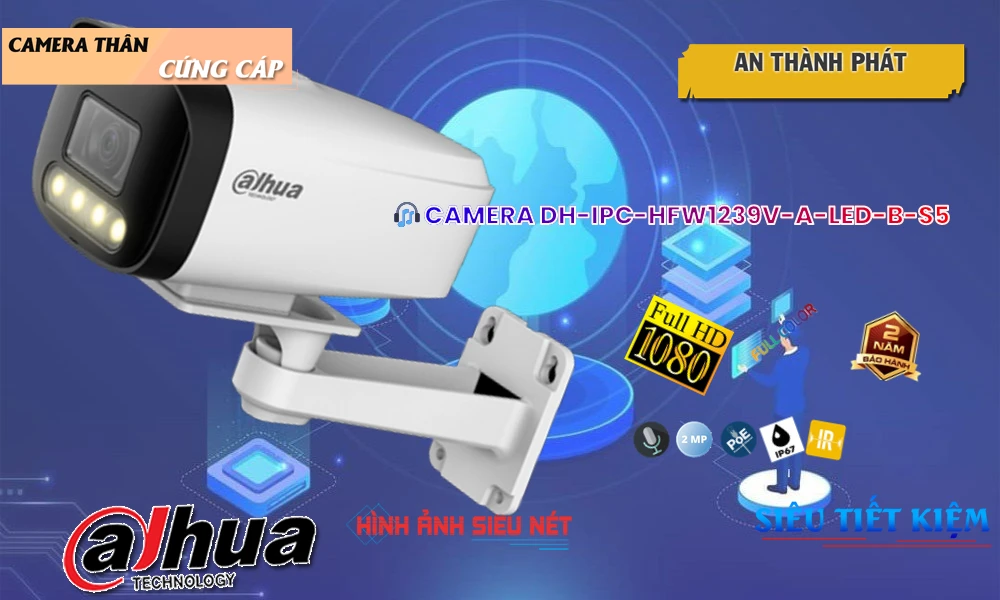 DH-IPC-HFW1239V-A-LED-B-S5 Camera IP Ghi Âm Chính Hãng Dahua DH-IPC-HFW1239V-A-LED-B-S5 Camera IP Ghi Âm Chính Hãng Dahua