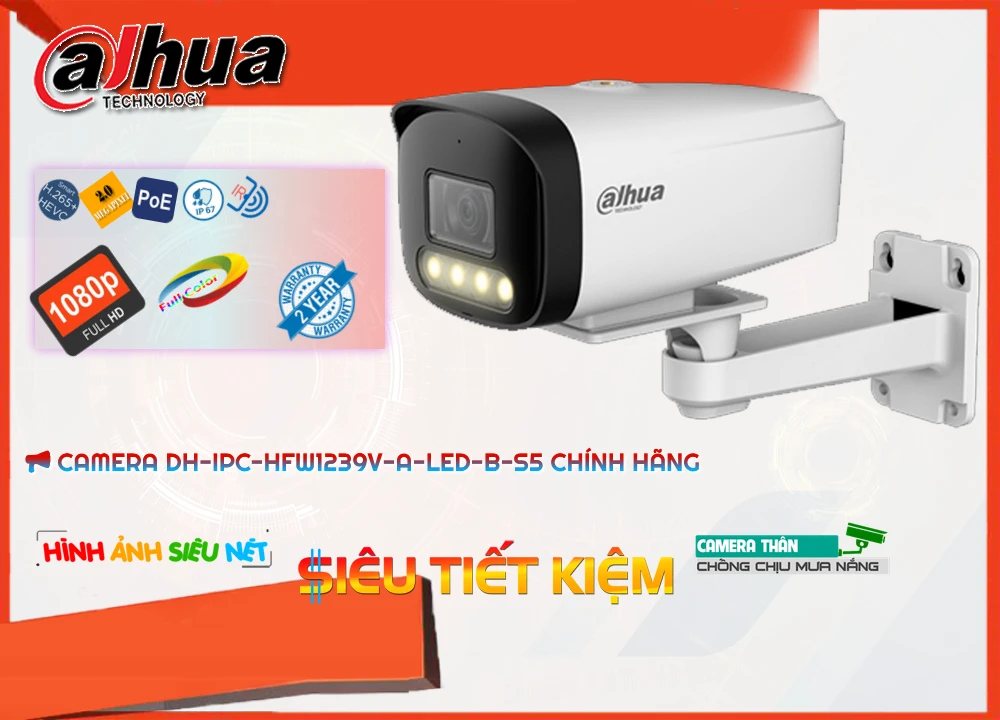 DH-IPC-HFW1239V-A-LED-B-S5 Camera IP Ghi Âm Chính Hãng Dahua DH-IPC-HFW1239V-A-LED-B-S5 Camera IP Ghi Âm Chính Hãng Dahua