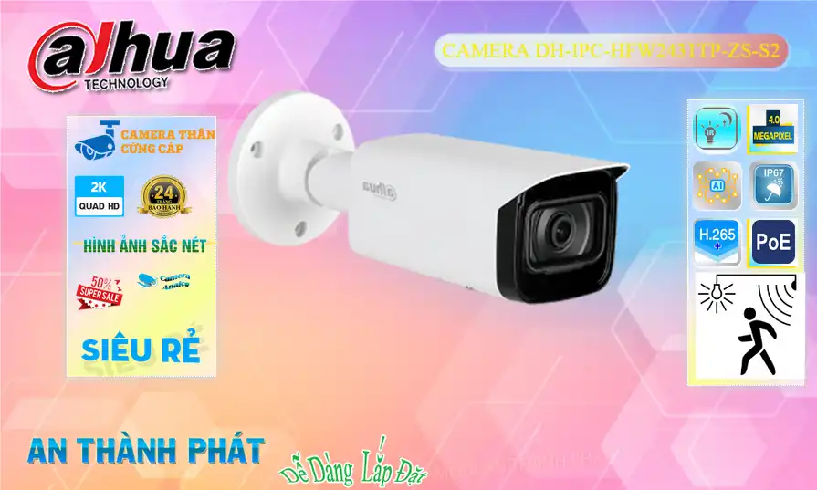 DH-IPC-HFW2431TP-ZS-S2 sắc nét Dahua