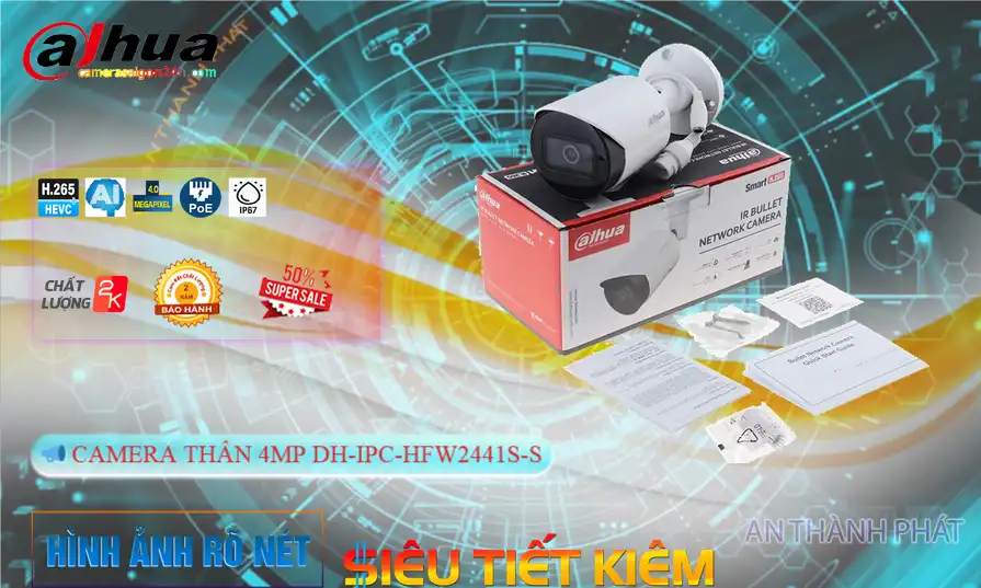 ➠  DH-IPC-HFW2441S-S sắc nét Dahua