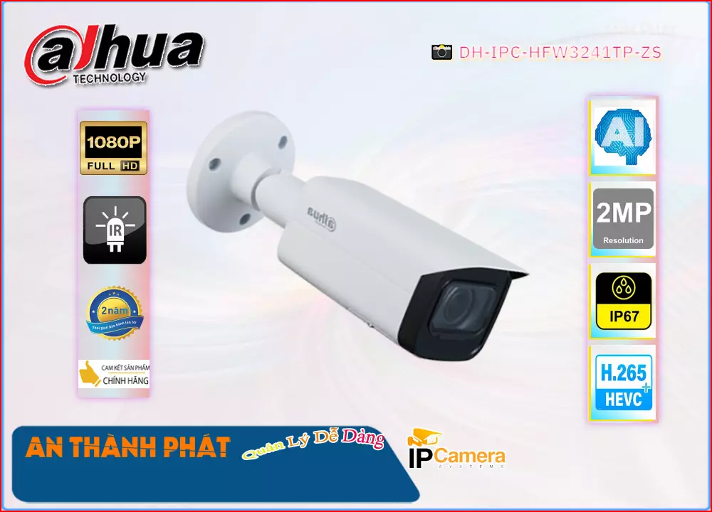 Camera IP Dahua DH-IPC-HFW3241TP-ZS,Giá DH-IPC-HFW3241TP-ZS,DH-IPC-HFW3241TP-ZS Giá Khuyến Mãi,bán