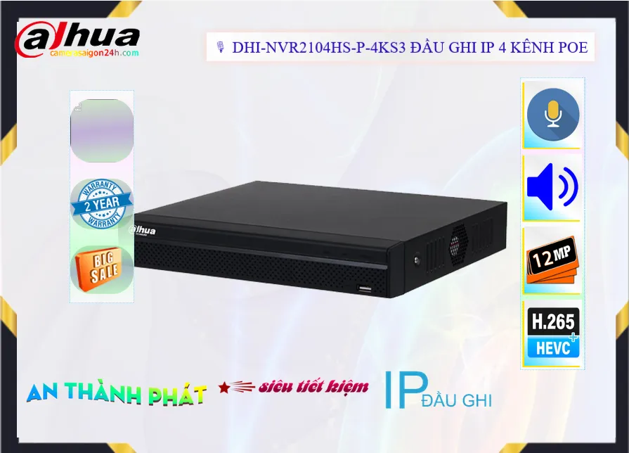 DHI-NVR2104HS-P-4KS3 Đầu ghi Camera Dahua Giá rẻ DHI-NVR2104HS-P-4KS3 Đầu ghi Camera Dahua Giá rẻ