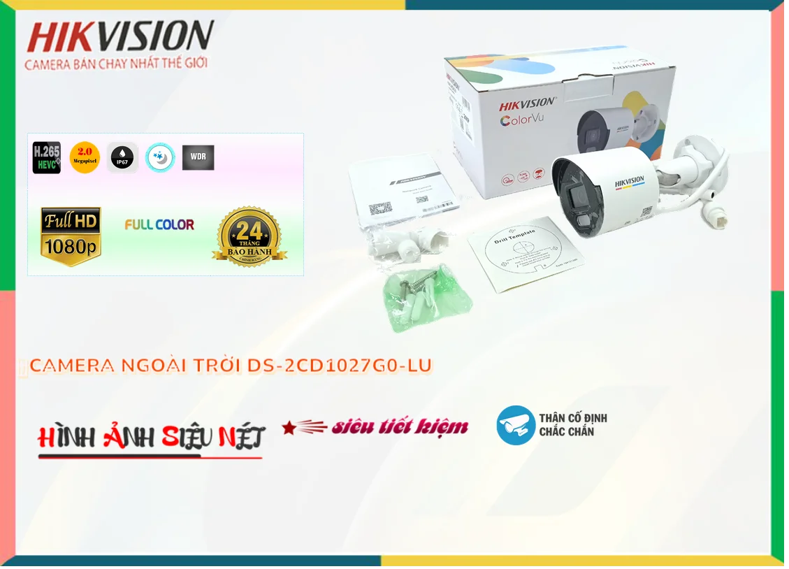 Camera Hikvision Full Color DS-2CD1027G0-LU,Giá DS-2CD1027G0-LU,DS-2CD1027G0-LU Giá Khuyến Mãi,bán Camera