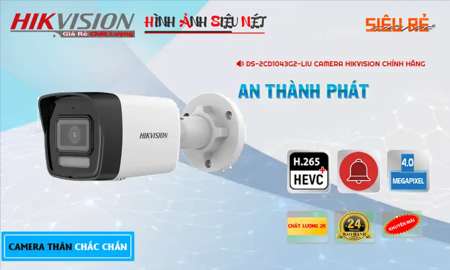 Camera Hikvision <b>DS-2CD1043G2-LIU</b>