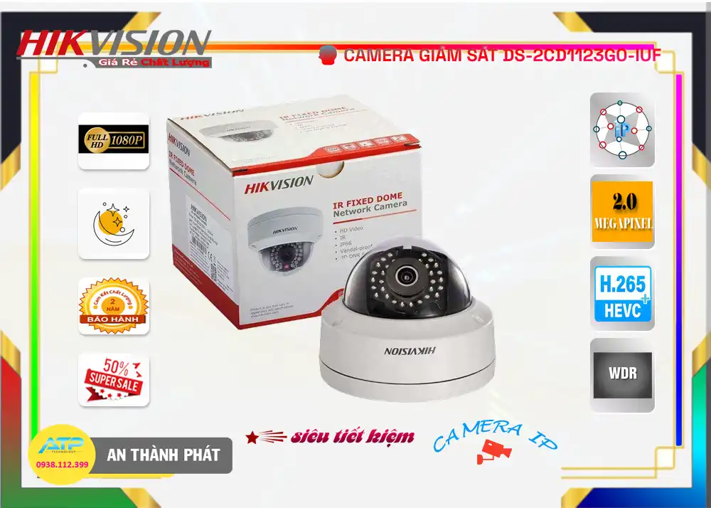DS-2CD1123G0-IUF sắc nét Hikvision