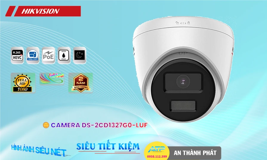 DS-2CD1327G0-LUF sắc nét Hikvision DS-2CD1327G0-LUF sắc nét Hikvision