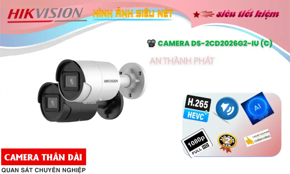 Camera Hikvision DS-2CD2026G2-IU (C)