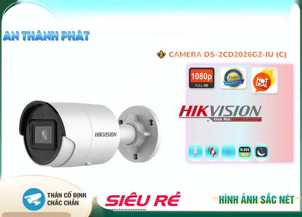 Camera Hikvision DS-2CD2026G2-IU (C),DS-2CD2026G2-IU (C) Đang giảm giá, Loại Camera an ninh DS-2CD2026G2-IU (C) Tốt nhất,DS-2CD2026G2-IU (C) Cấp Nguồ Qua Dây Mạng  Giá rẻ nhất,DS-2CD2026G2-IU (C) Giá hấp dẫn,Giá buôn DS-2CD2026G2-IU (C) FULL HD 1080P 2.0 megapixel ,Địa Chỉ Bán DS-2CD2026G2-IU (C),DS-2CD2026G2-IU (C) Đang giảm giá,DS-2CD2026G2-IU (C) Tốt nhất