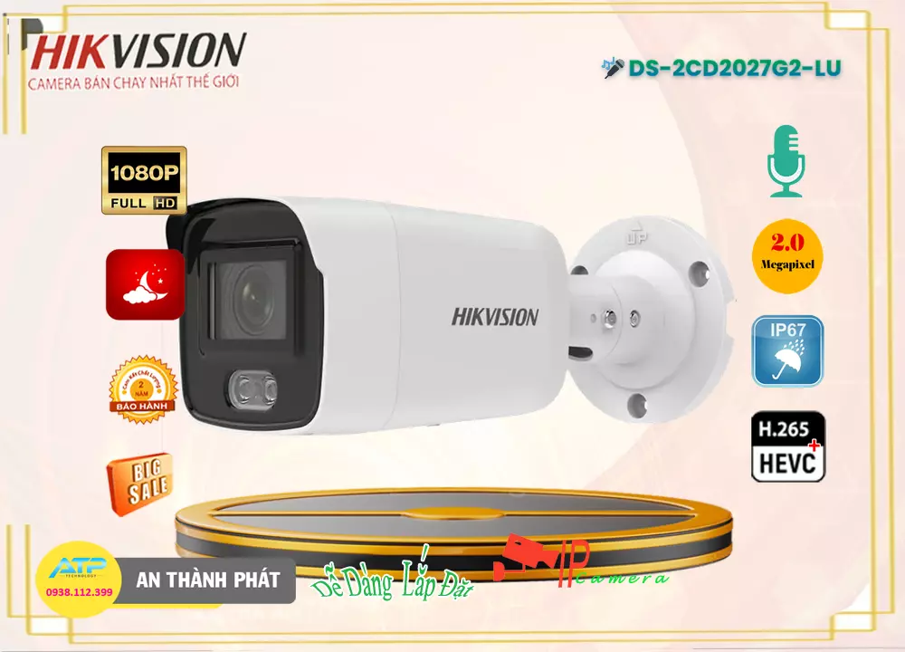 Camera Hikvision DS-2CD2027G2-LU,thông số DS-2CD2027G2-LU,DS-2CD2027G2-LU Giá rẻ,DS 2CD2027G2 LU,Chất Lượng