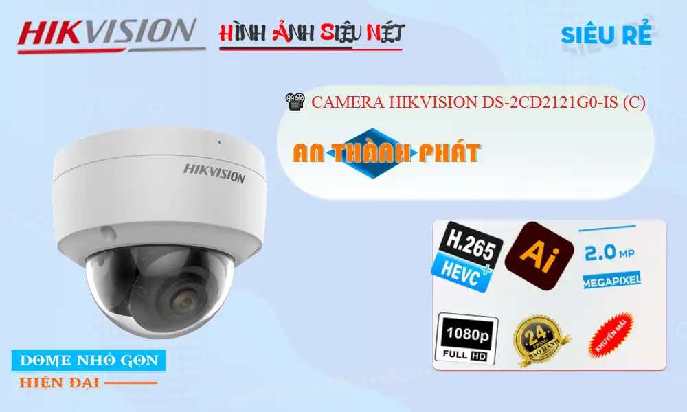 Camera Hikvision DS-2CD2121G0-IS (C)