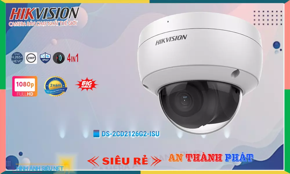 DS-2CD2126G2-ISU Camera An Ninh Sắc Nét