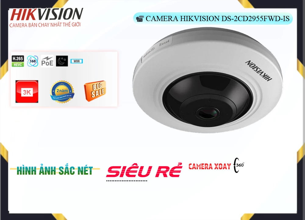 Camera Mắt Cá Hikvision DS-2CD2955FWD-IS,DS-2CD2955FWD-IS Giá rẻ,DS 2CD2955FWD IS,Chất Lượng DS-2CD2955FWD-IS,thông số