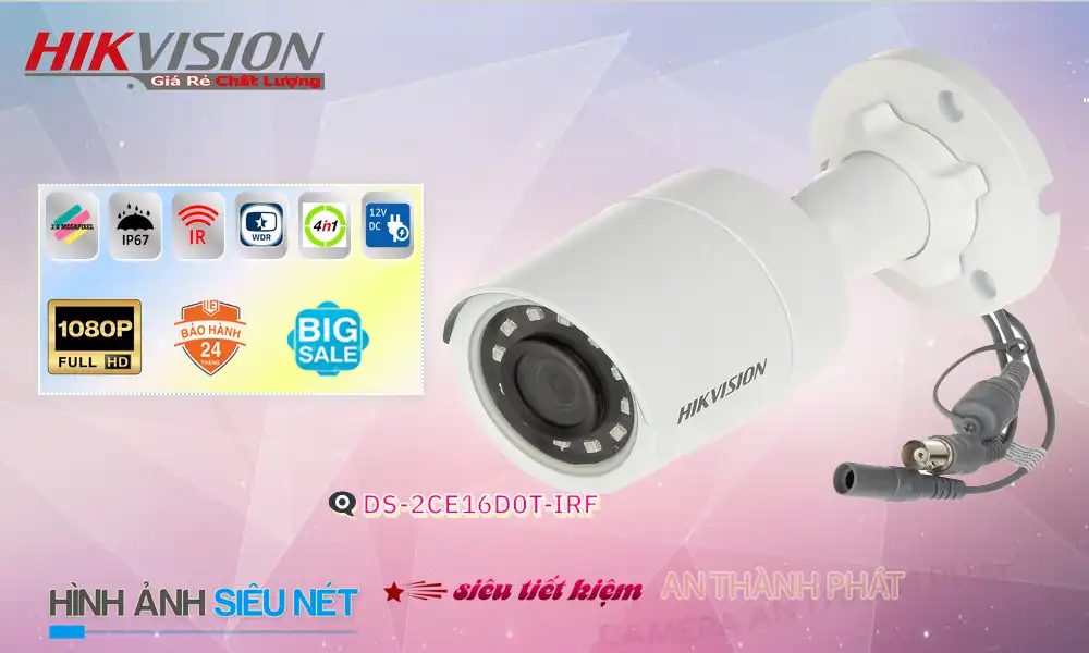 DS-2CE16D0T-IRF sắc nét Hikvision