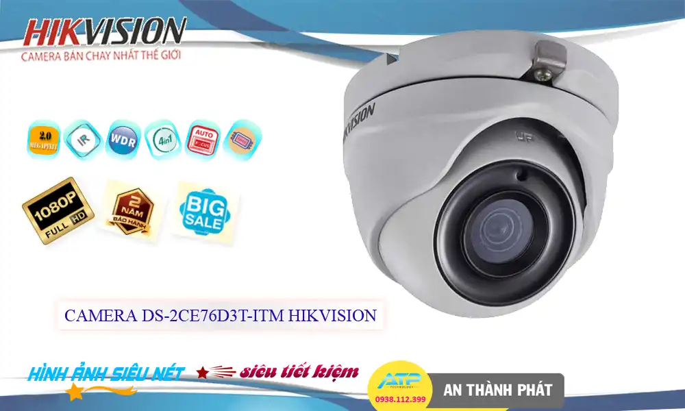 DS-2CE76D3T-ITM sắc nét Hikvision