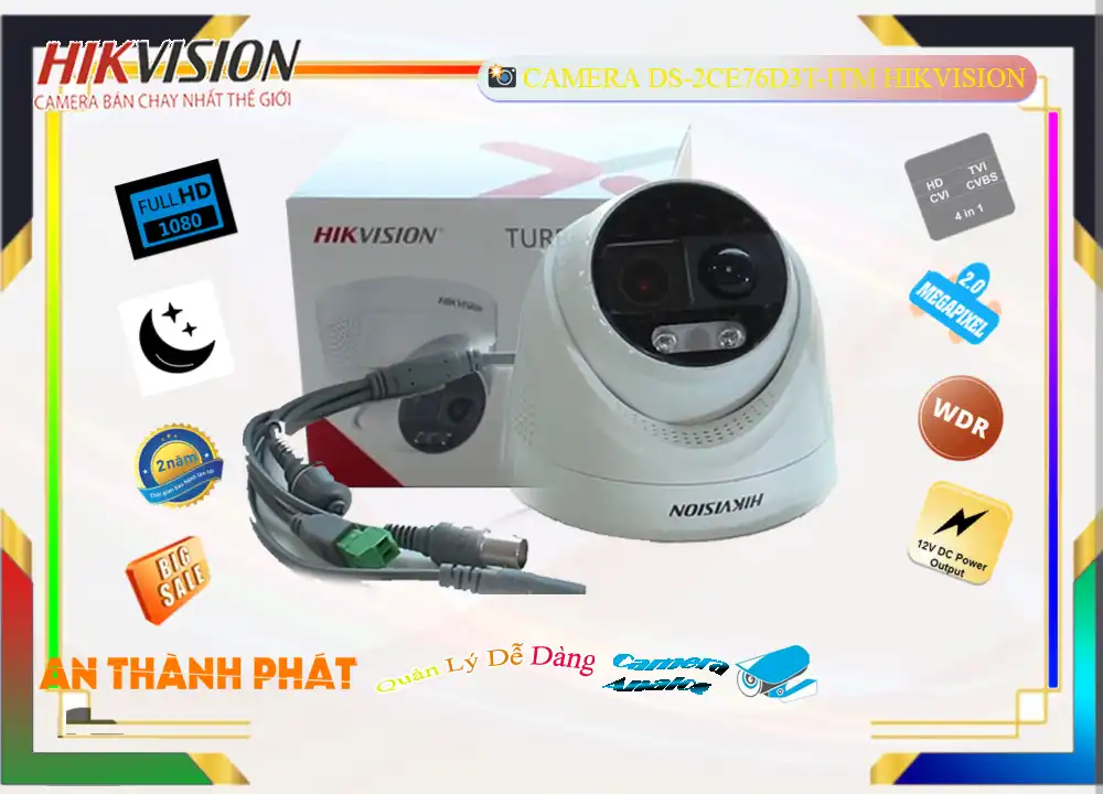 DS-2CE76D3T-ITM sắc nét Hikvision