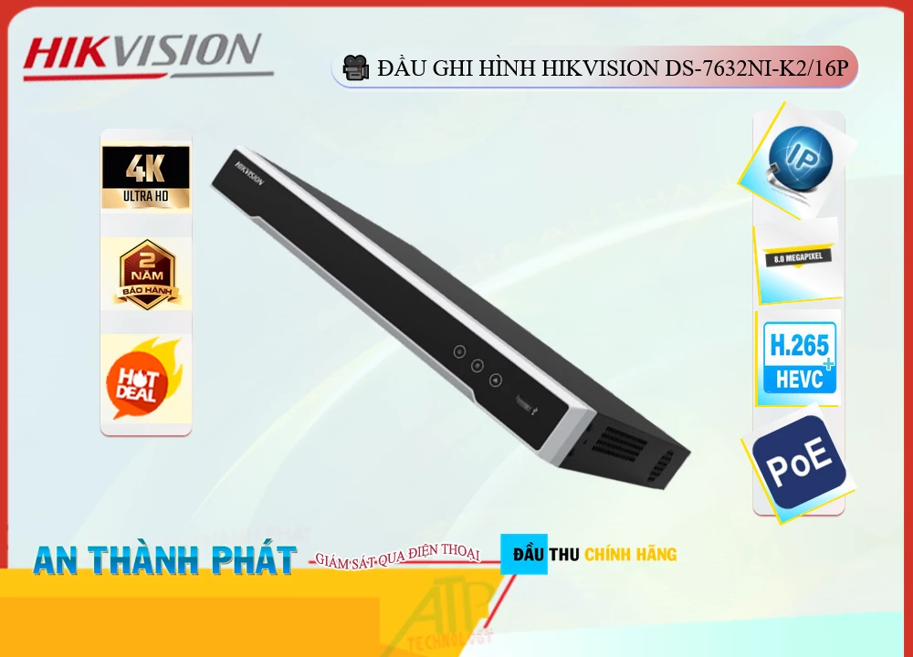 Đầu Ghi Hikvision DS-7632NI-K2/16P,DS-7632NI-K2/16P Giá rẻ,DS 7632NI K2/16P,Chất Lượng DS-7632NI-K2/16P,thông số