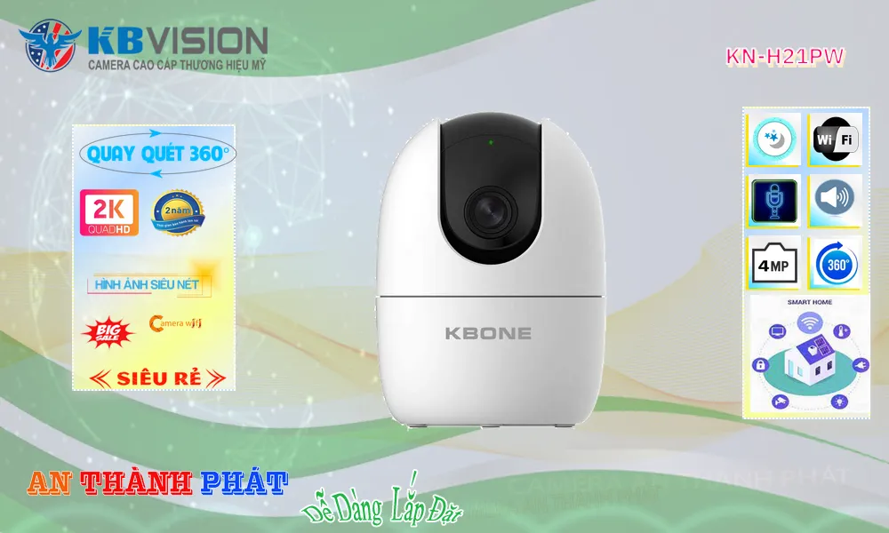 lắp camera wifi kbone KN-H21PW