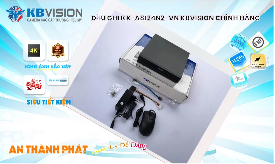 Đầu Ghi Camera  KBvision KX-A8124N2-VN Sắc Nét