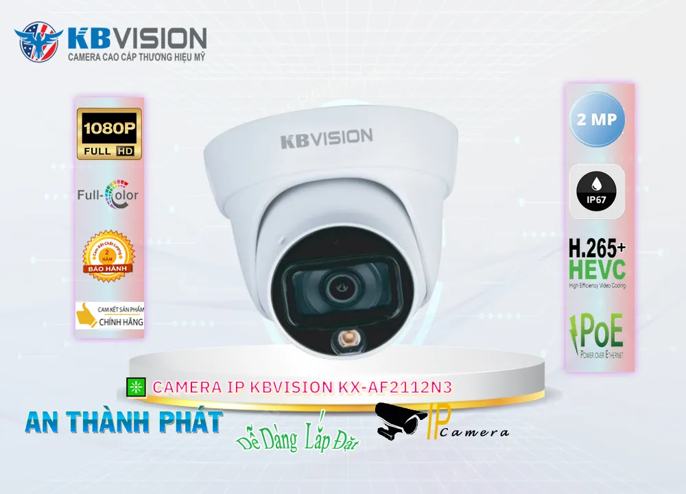 Camera IP Full Color Kbvision KX-AF2112N3,KX-AF2112N3 Giá rẻ,KX-AF2112N3 Giá Thấp Nhất,Chất Lượng