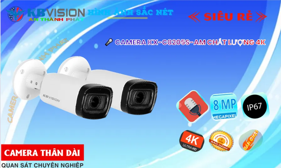 Camera HD được Thiết kế Nguồn giao động 10% :12V siệu tiết kiệm KBvision KX-C8205S-AM Tiết Kiệm