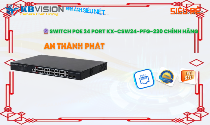 KBvision  Switch Thiết bị nối mạng  KX-CSW24-PFG-230