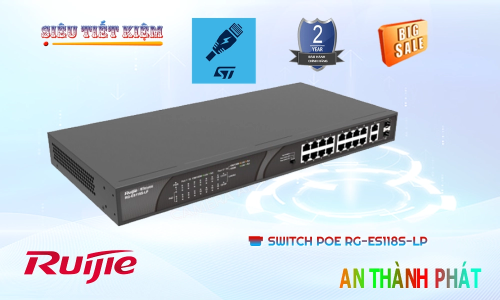 Hãng Ruijie  Bộ chia mạng  RG-ES118S-LP