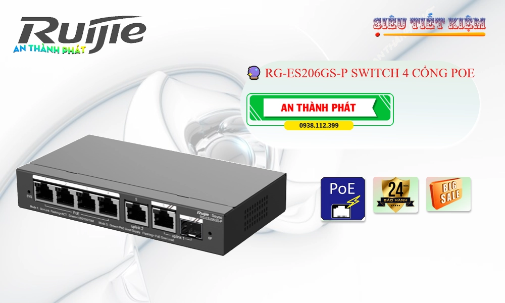 Hãng Ruijie RG-ES206GS-P  Modum Mạng