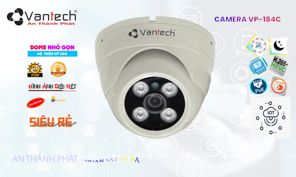 Camera Ip POE Sắc Nét VP-184C VanTech Camera Ip POE Sắc Nét VP-184C VanTech