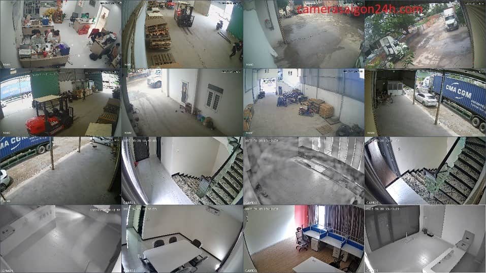 Demo bộ 16 camera cho nhà xưởng giá rẻ