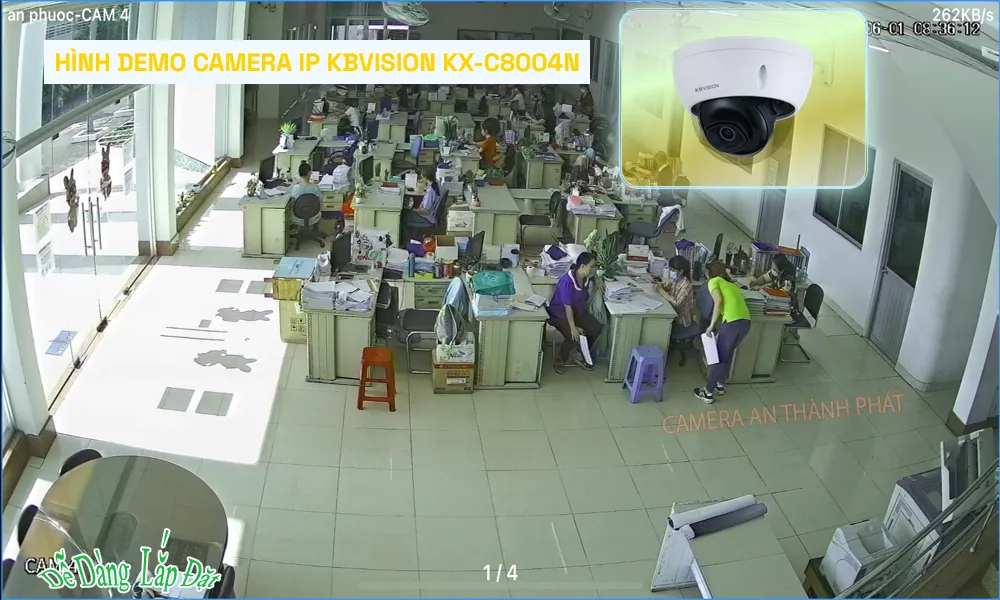 hình demo camera IP Kbvision KX-C8004N